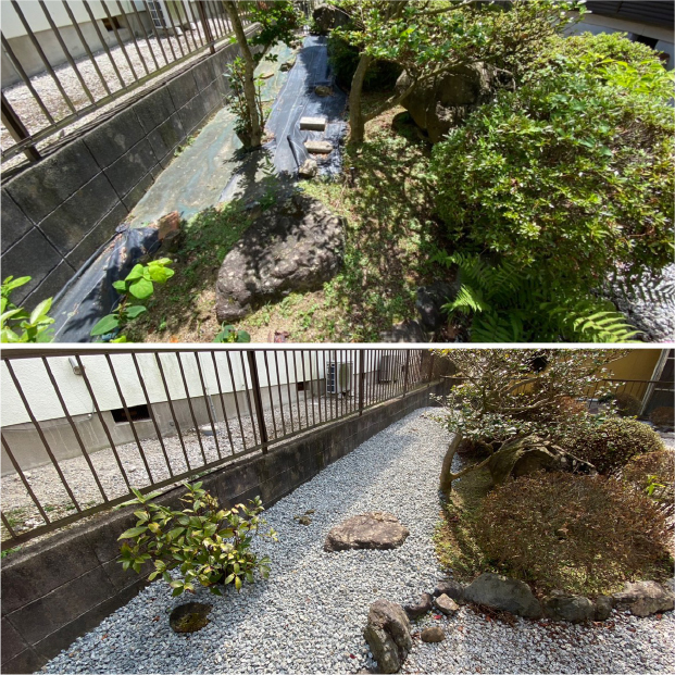 【除草作業】除草シート張り